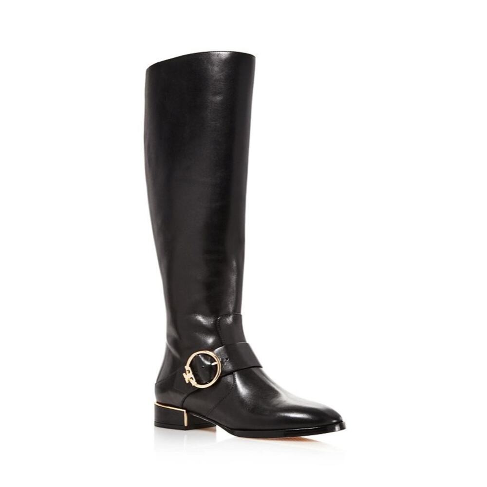 Tory Burch Women's‎ Sofia Tall Riding Boots in Black Leather Size 7